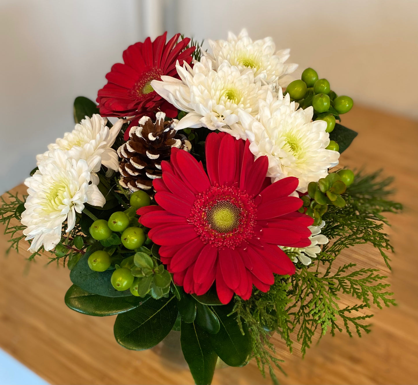 Red, White and Green Flower Bowl