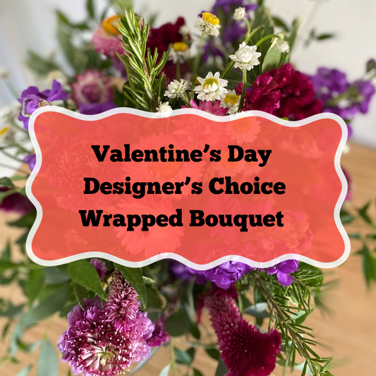Valentine’s Day Designer’s Choice Wrapped Bouquet