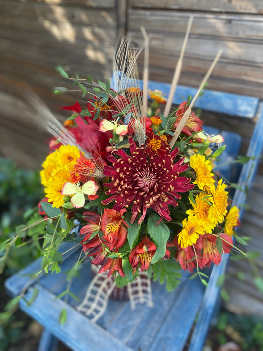 Fall Flower Vase Arrangement